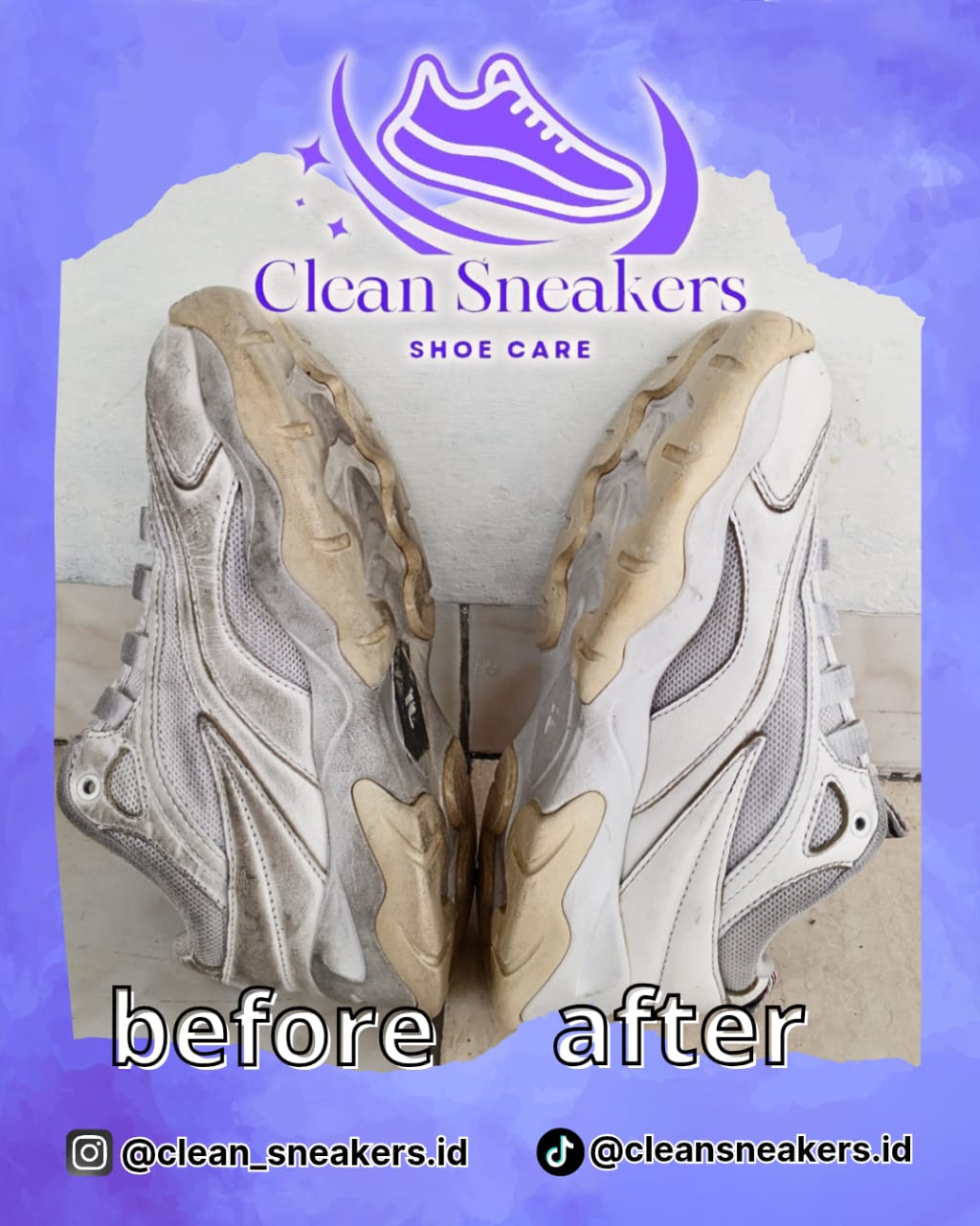 Hasil cuci sepatu before after 1 - Cuci Sepatu Surabaya Clean Sneakers.id