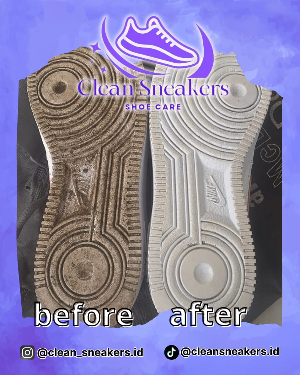Hasil cuci sepatu before after 2 - Cuci Sepatu Surabaya Clean Sneakers.id
